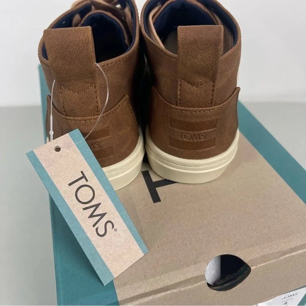 NEW TOMS Botas Cupsole Toffee Microsuede Sneakers Size 3 Youth Boys